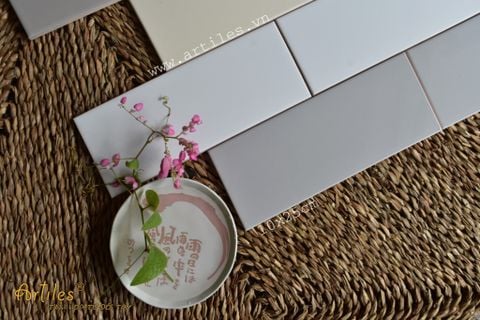  10x25cm - Gạch thẻ ốp tường màu ghi xám 