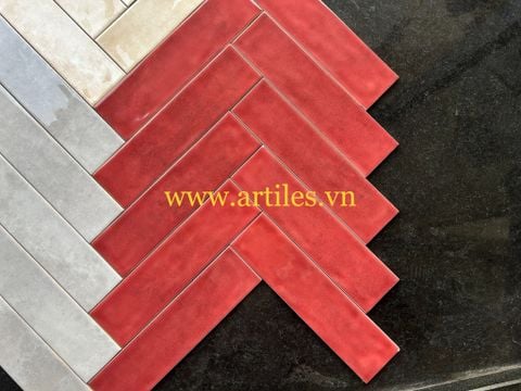  Gạch thẻ màu đỏ bóng 