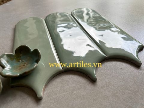  Gạch lông vũ màu xanh mint 