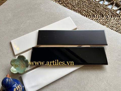  Gạch thẻ màu đen 75x300mm 