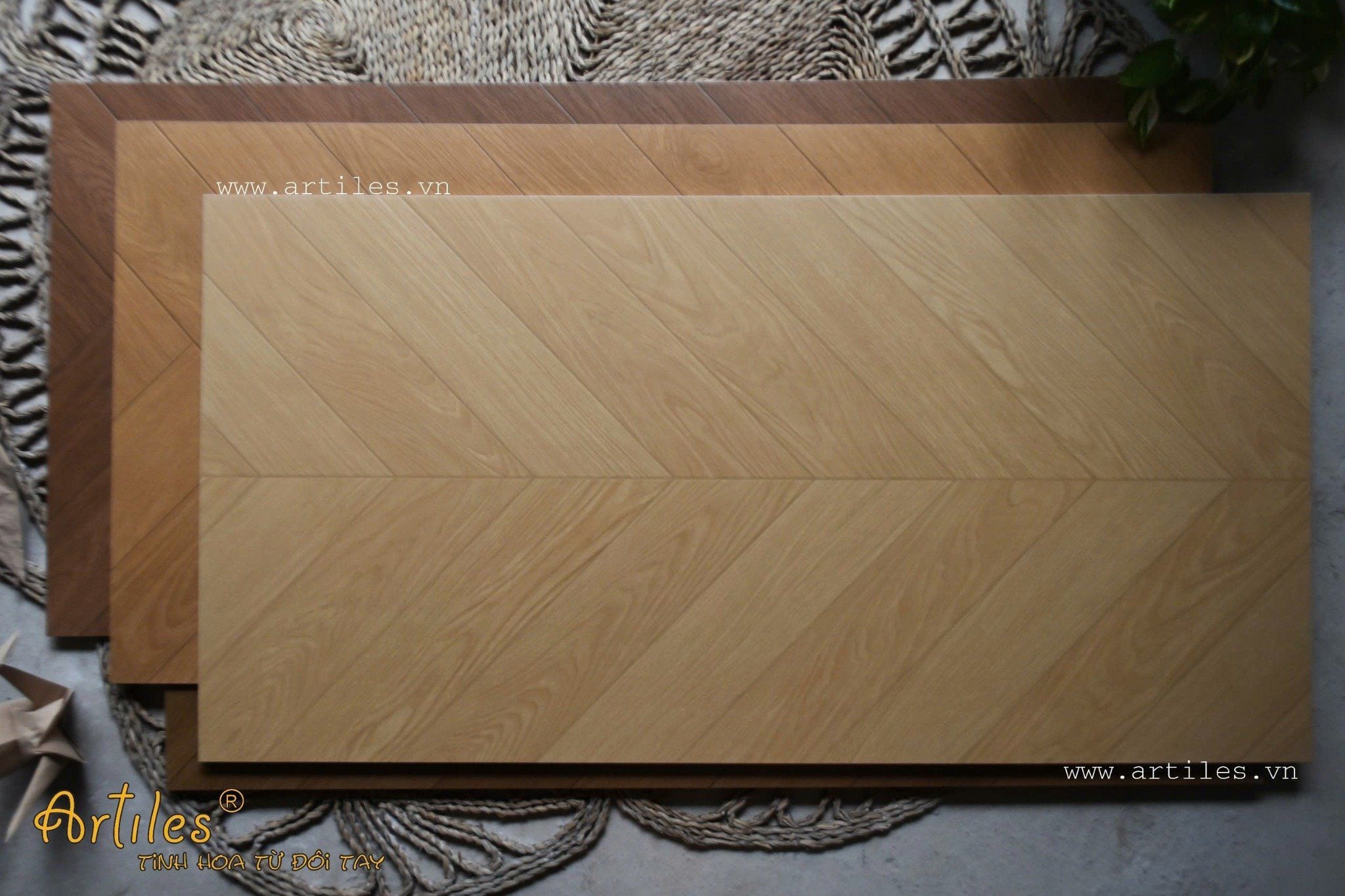 Gạch vân gỗ xương cá 60x120cm ArtY06