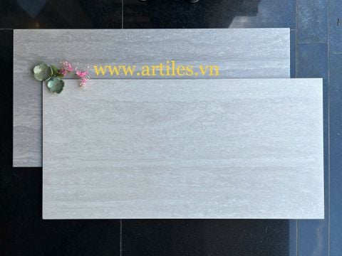  Gạch vân đá travertine 60x120cm màu kem 