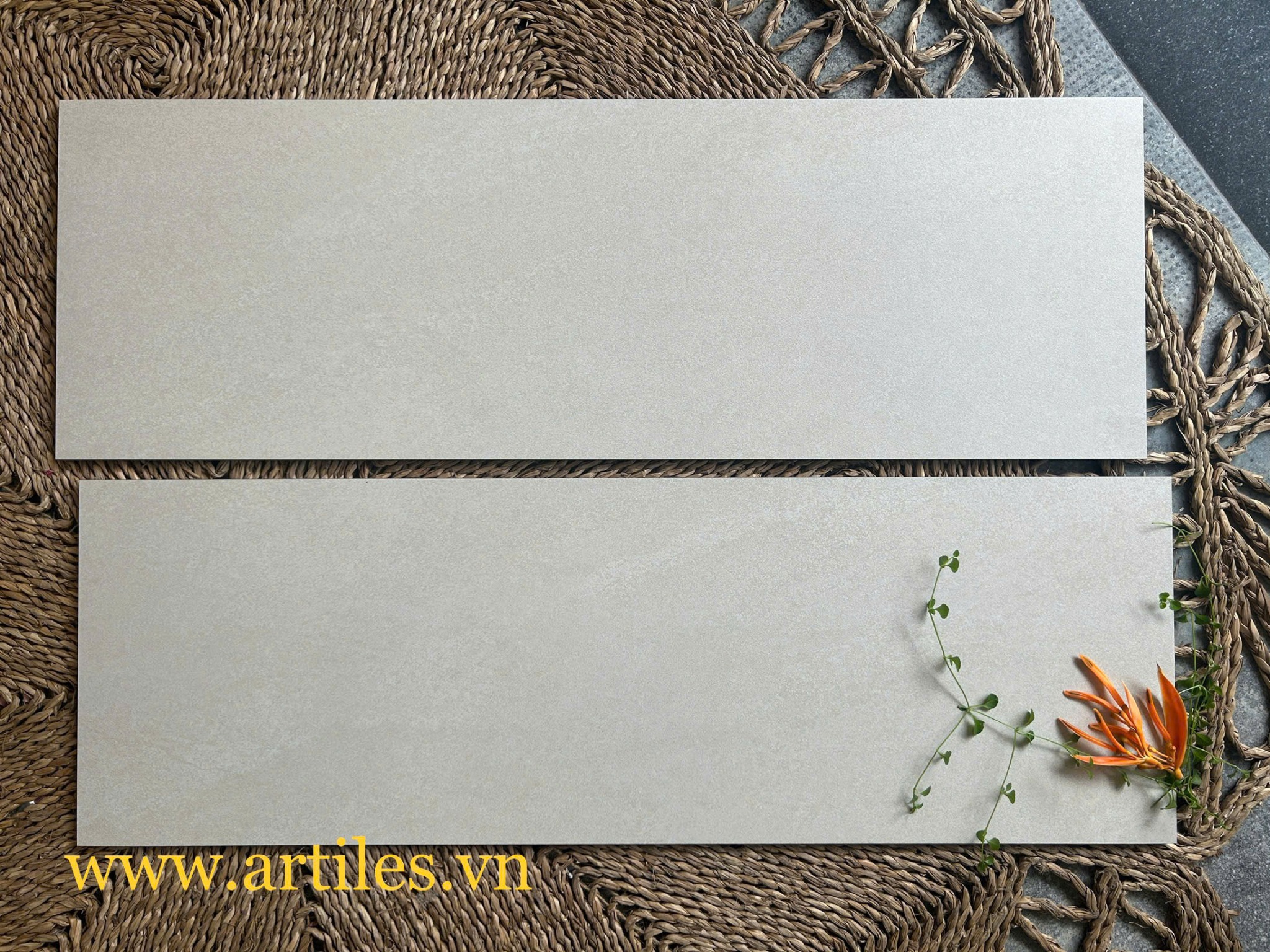 Gạch đá mờ 30x90cm vân đá kem