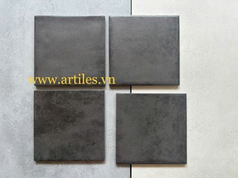  Gạch thẻ 150x150mm men mờ màu đen 08M 