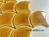 Gạch mosaic vảy cá men rạn màu vàng