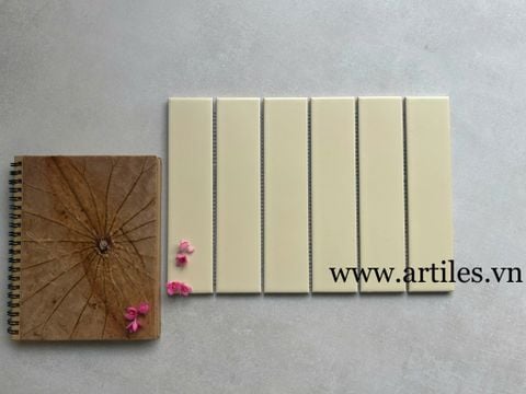  Gạch mosaic que màu kem 