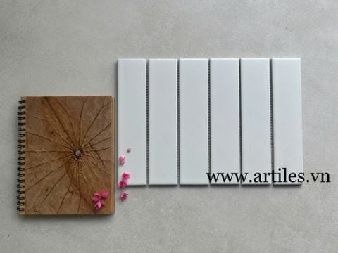  Gạch mosaic que màu trắng 