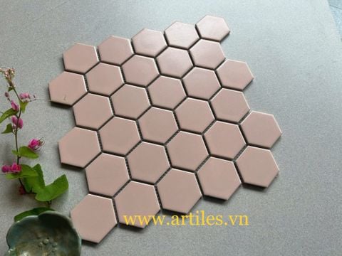  Mosaic lục giác màu hồng 