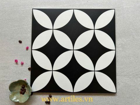  Gạch bông đồng tiền trắng 