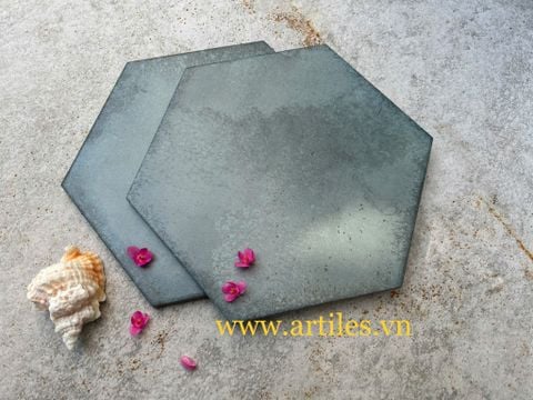 GẠCH LỤC GIÁC  MÀU XÁM RÊU 