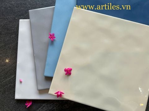  Gạch thẻ bóng lượn màu kem beige Art224 