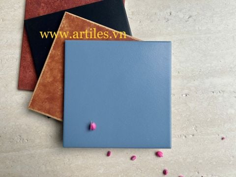  Gạch bông đơn sắc màu xanh dương 