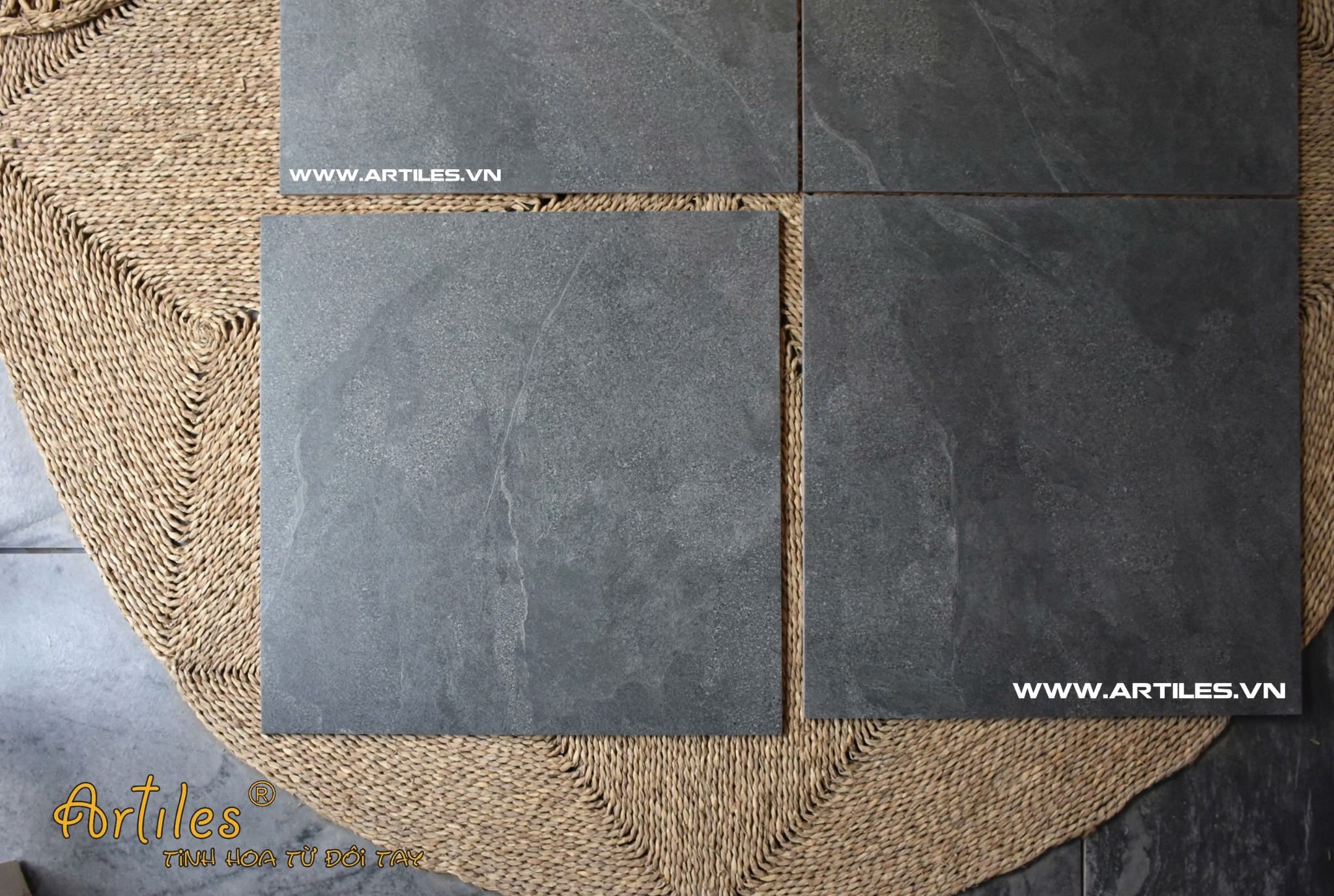 Gạch 60x60 màu xám đen mờ ArtSM08
