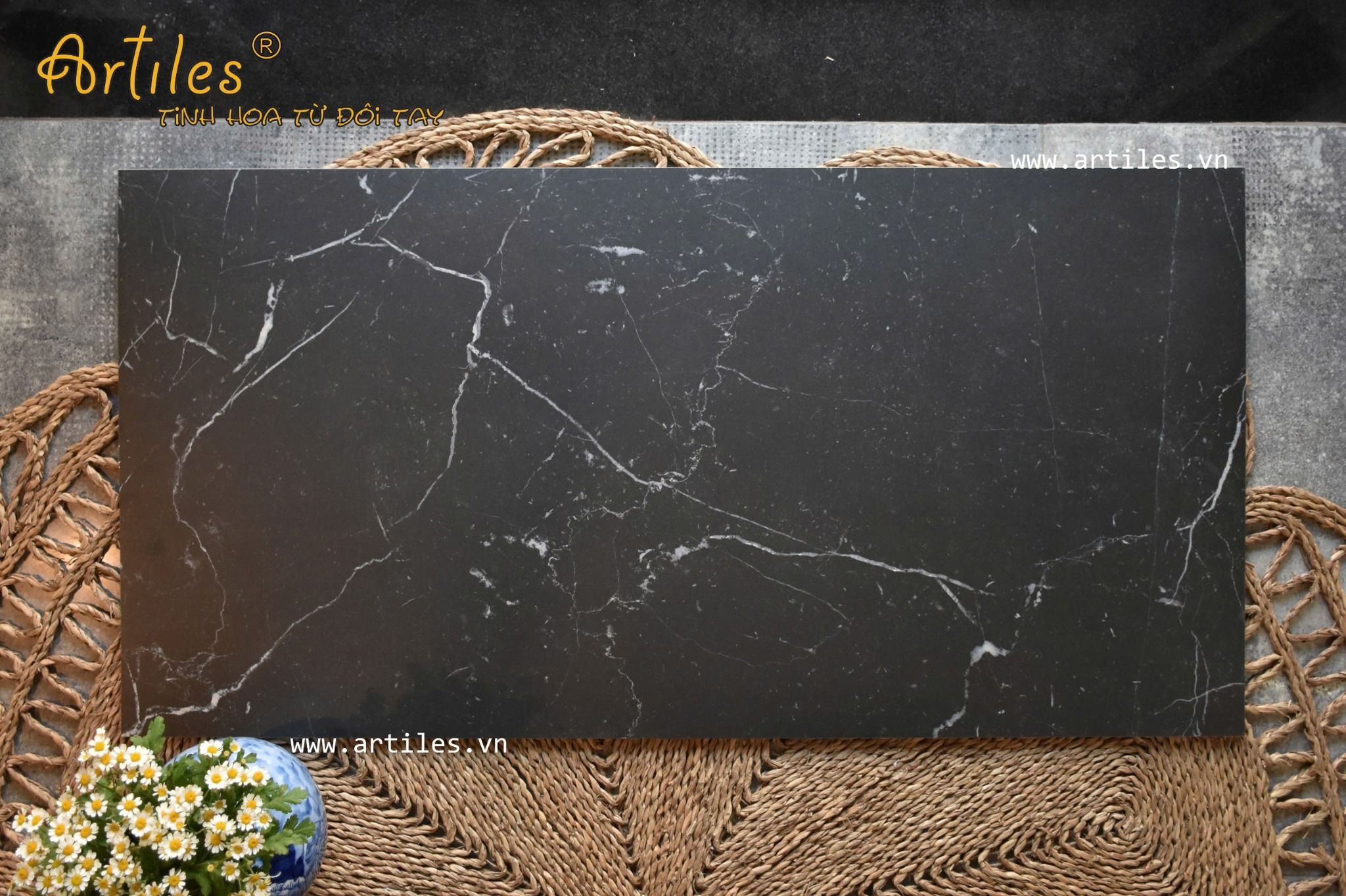 Gạch 60x120 mờ tia chớp đen Art852