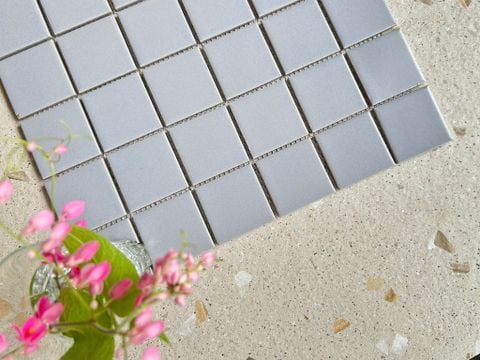  Gạch Mosaic Gốm Sứ Màu Xám ArtM950 