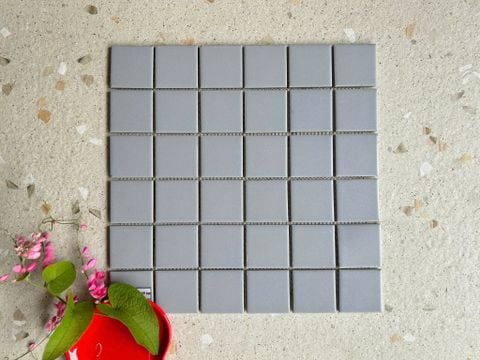  Gạch Mosaic Gốm Sứ Màu Xám ArtM950 