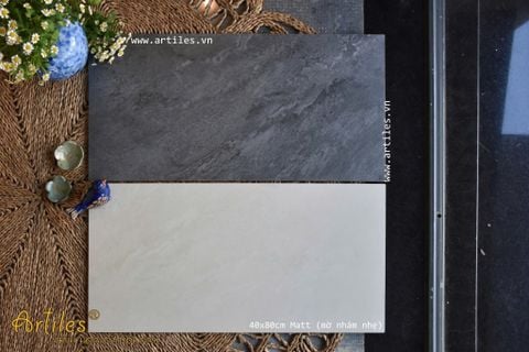  Gạch vân đá màu xám đen Art203M 