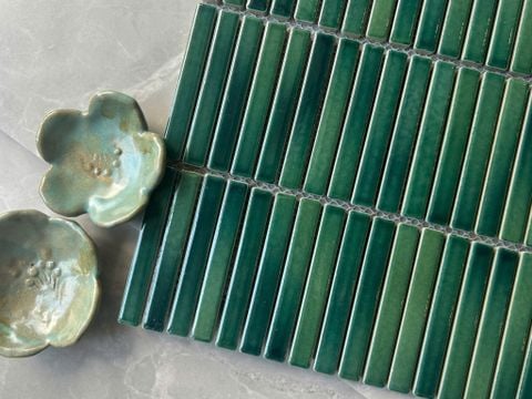  Gạch mosaic que đũa màu xanh lá loang màu ArtM2302 