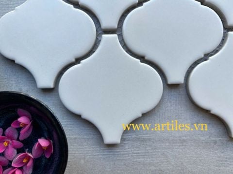  Gạch Mosaic Lồng Đèn Màu Trắng 