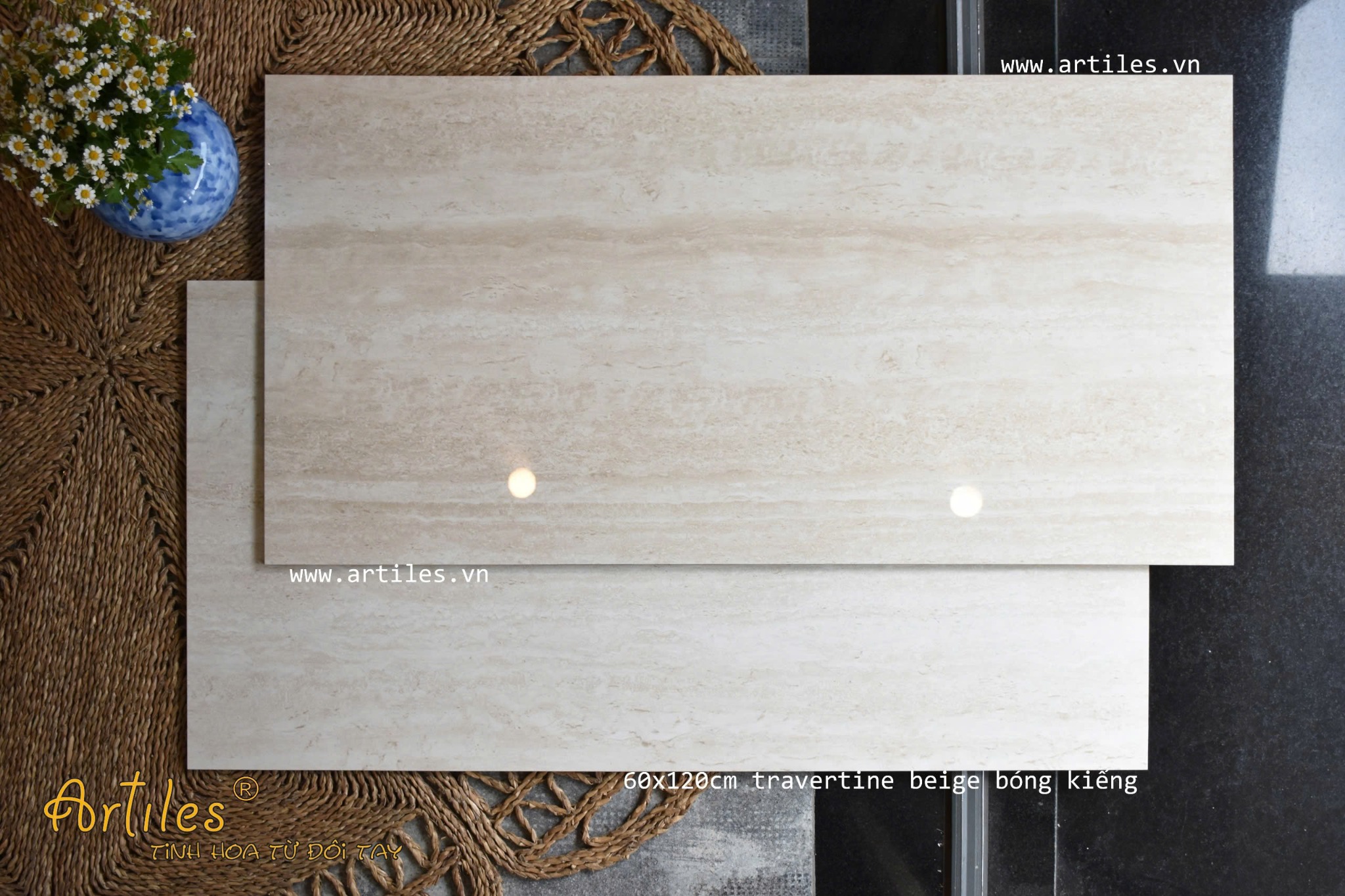 Gạch 60x120cm Travertine màu beige ArtP06