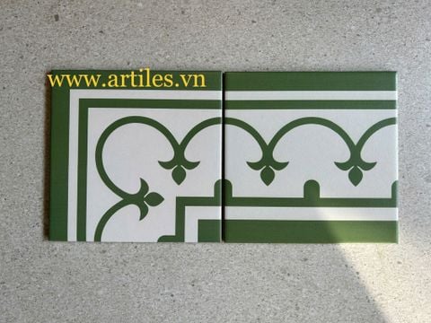  Gạch viền góc màu xanh 