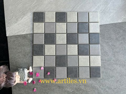  Gạch Mosaic Gốm Sứ Mix Màu Xám ArtM03 
