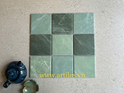  Gạch Mosaic 10x10 Men Mờ Vân Đá Xanh Art22G 