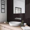 Gạch Mosaic Xương Cá ( mũi tên) màu đen bóng