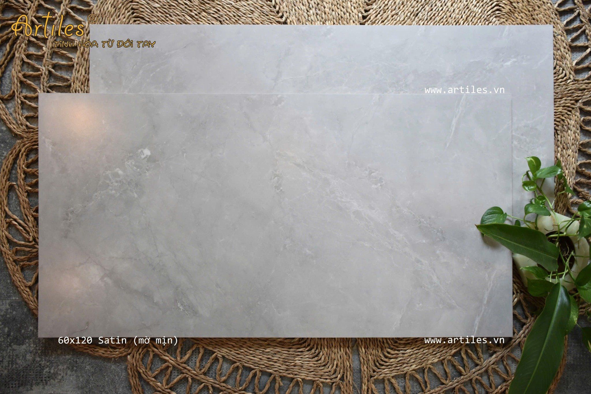 Gạch vân đá xám  bề mặt mịn lụa Art053M