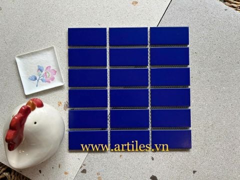  Mosaic hình chữ nhật màu xanh dương đậm mờ 2755 