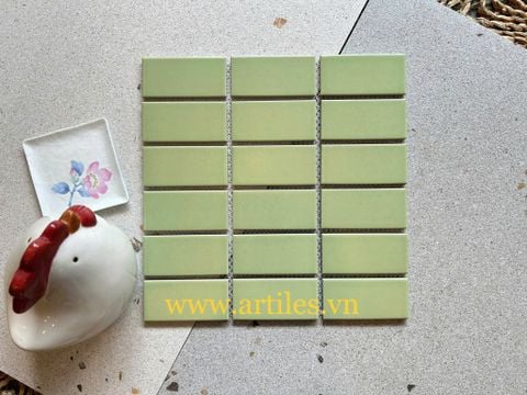  Mosaic hình chữ nhật màu xanh mạ 373 