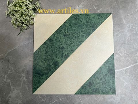  Gạch bông sọc trắng xanh 
