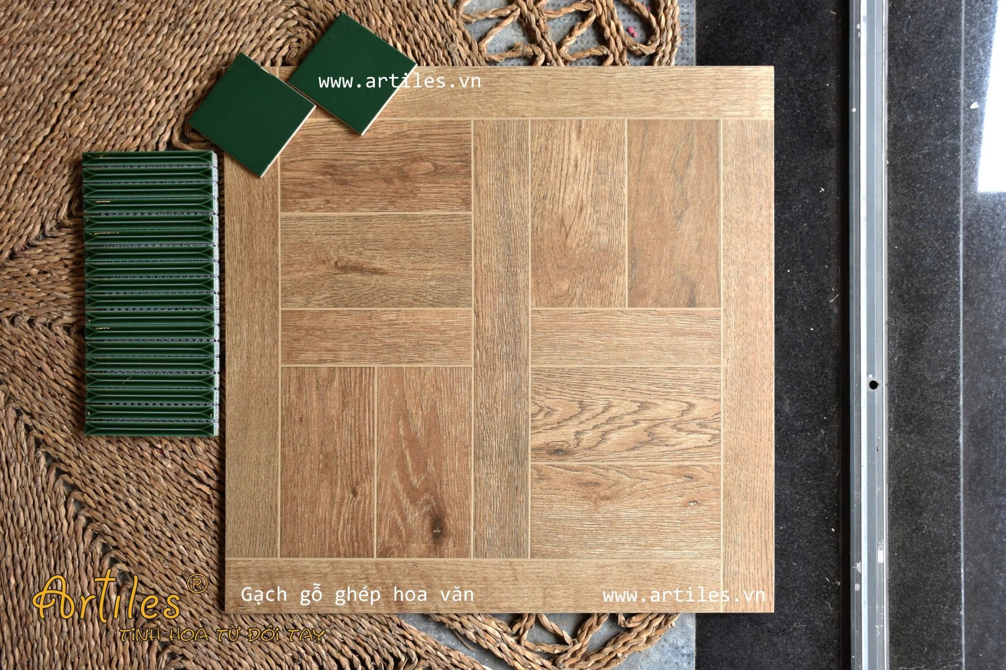 Gạch giả sàn gỗ hoa văn Art6002