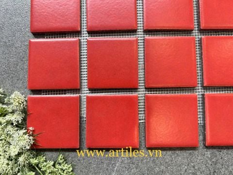  Gạch mosaic màu đỏ mờ 45x45mm 