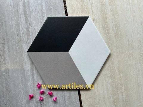  Lục giác 3D xám trắng 