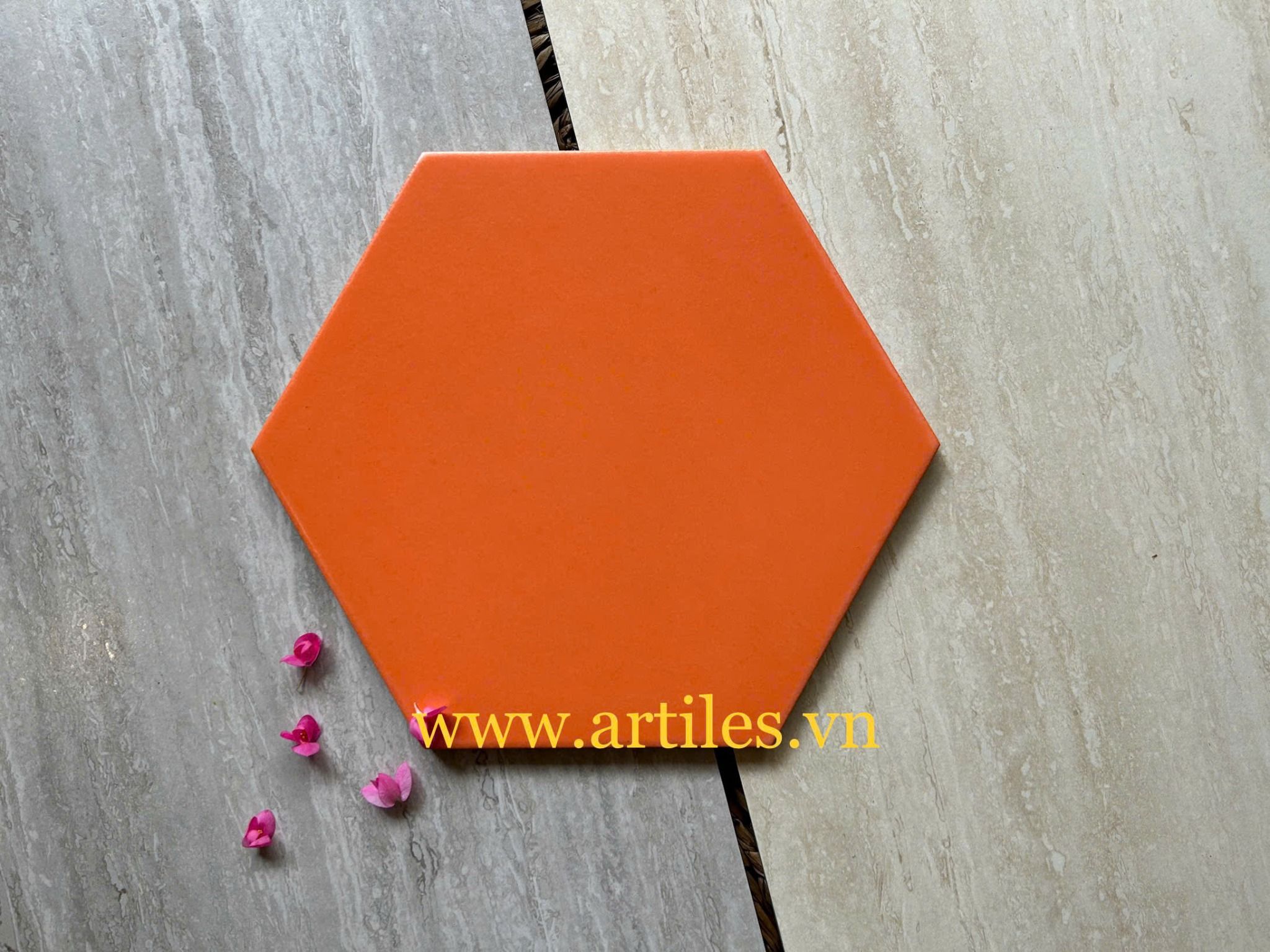 Gạch lục giác màu cam