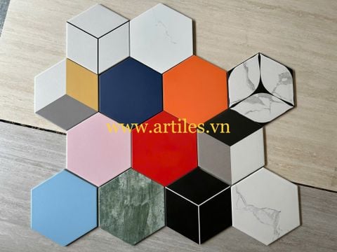  Lục giác 3D trắng 