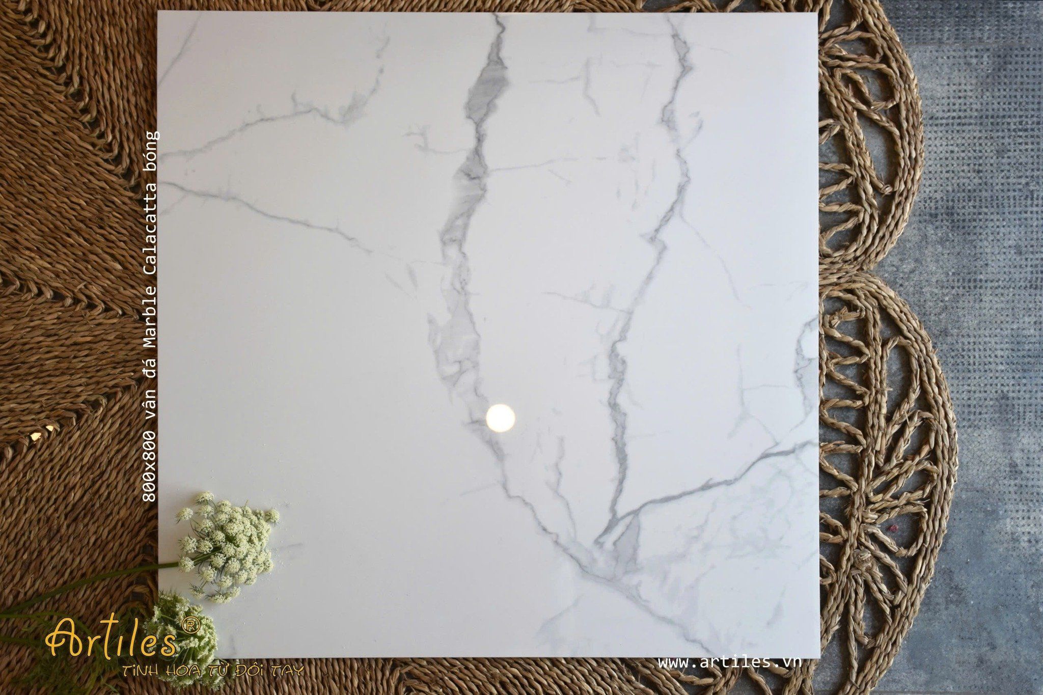 Gạch bóng kiếng lát nền vân Marble Art8818