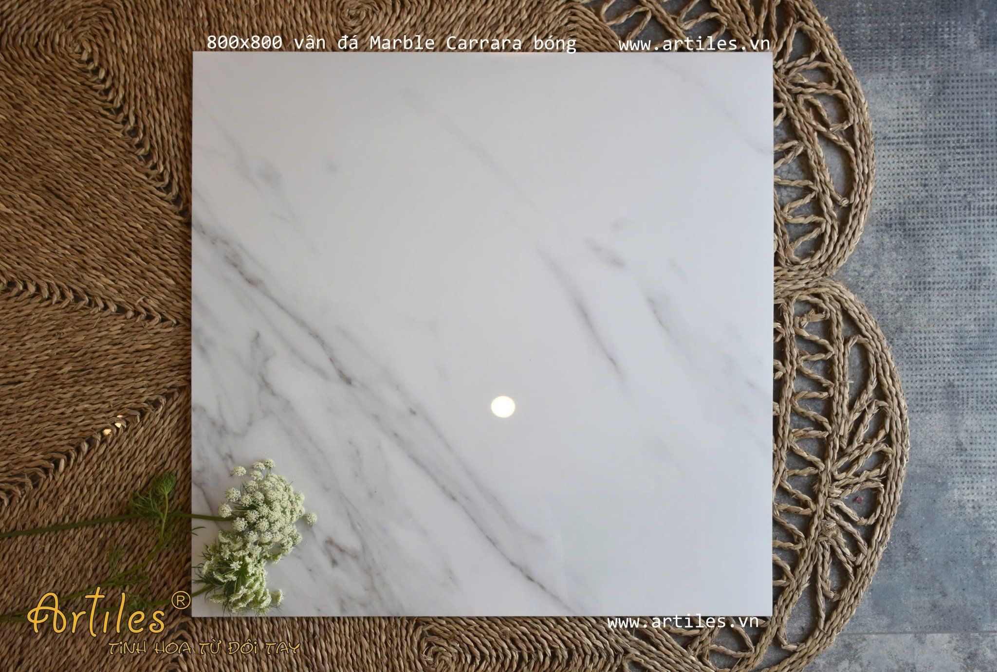 Gạch bóng kiếng lát nền vân Marble Art8817