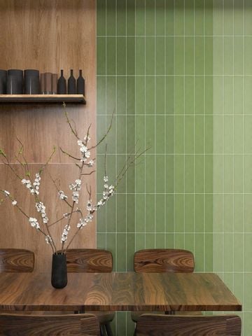  Gạch thẻ gợn sóng màu xanh lá 