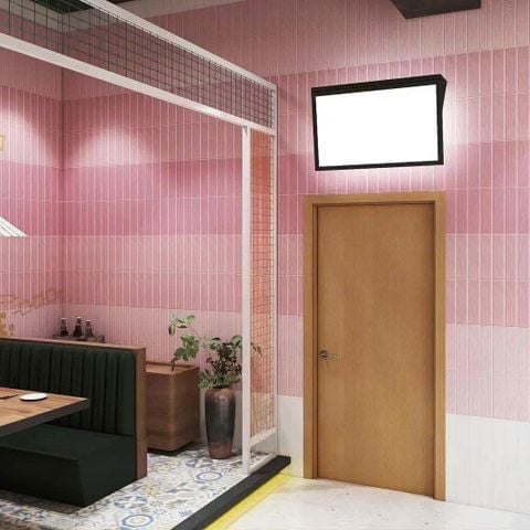  Gạch thẻ gợn sóng màu hồng 