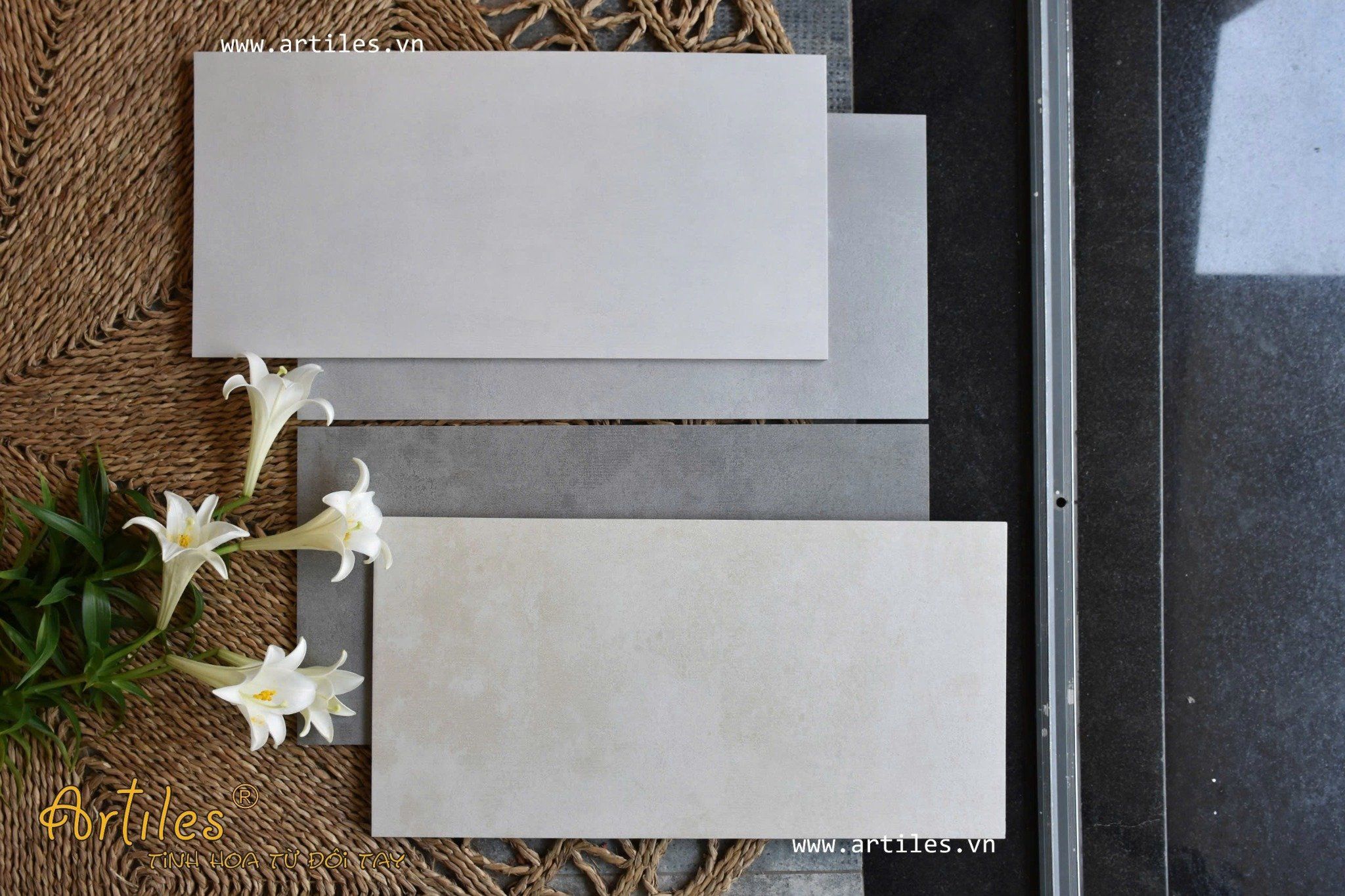 Gạch ốp lát vân ximang màu kem beige Art10Y-14Y