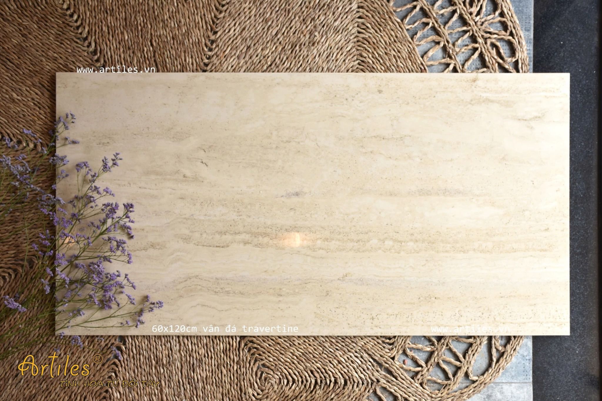 Gạch ốp lát Travertine bóng kim cương Art62122
