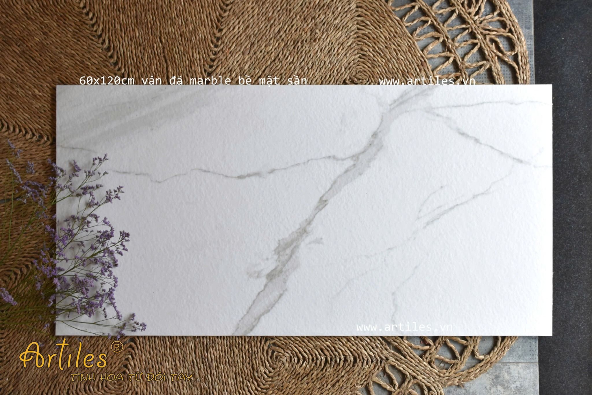 Gạch ốp lát nhám sần vân đá 60x120cm Art62014