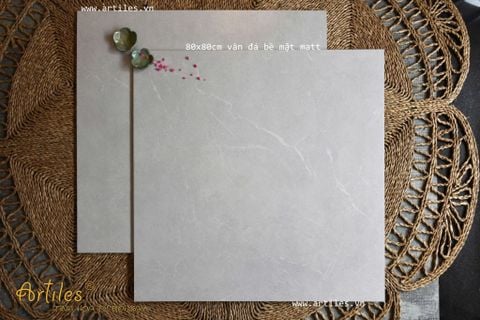  Gạch 80x80 màu xám vân trắng mờ ArtSM11 