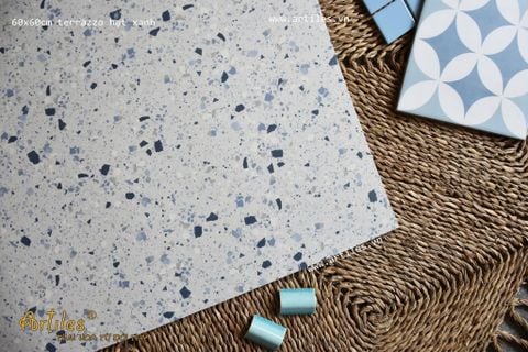  Gạch đá mài terrazzo màu xanh 