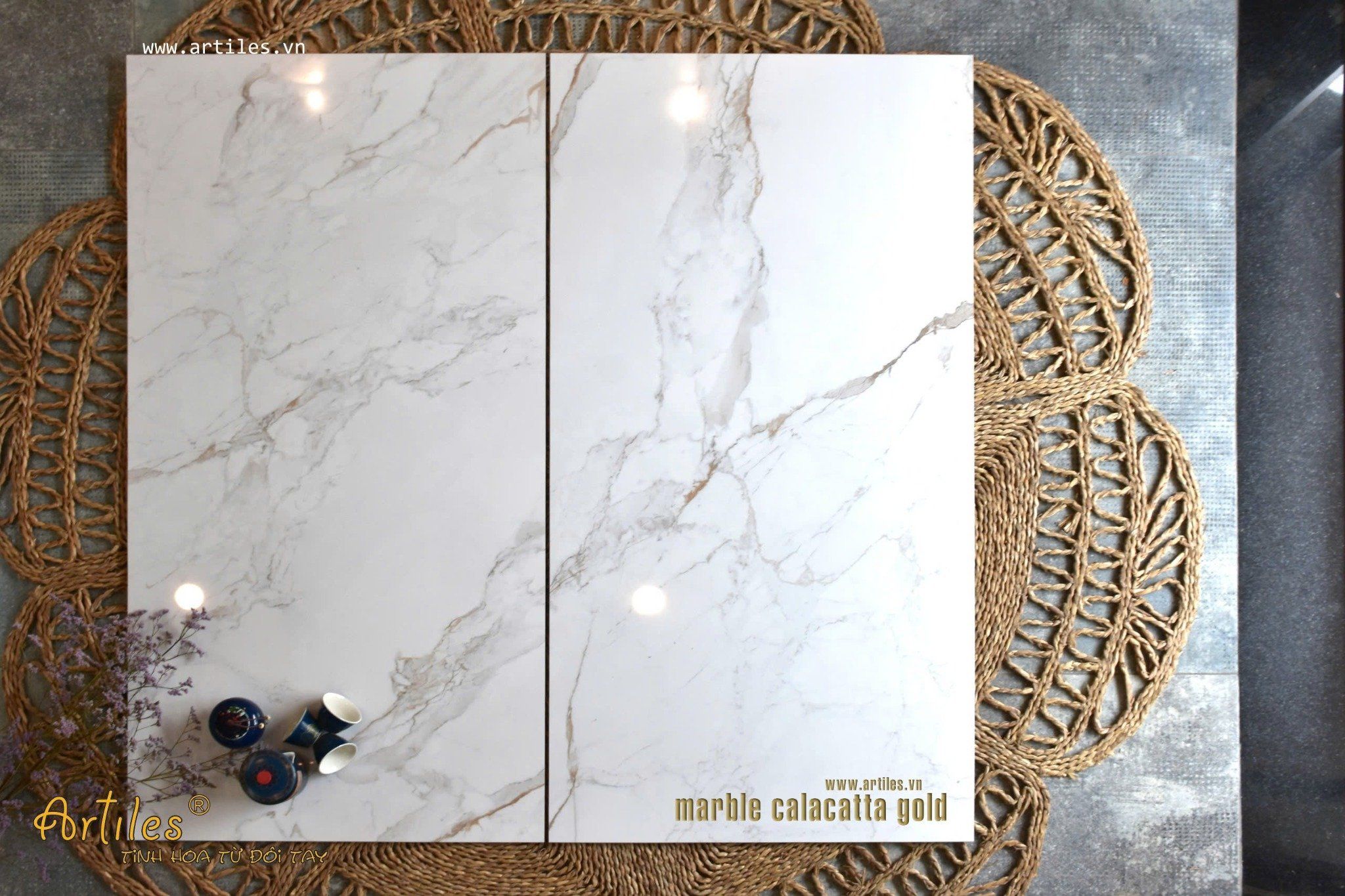 Gạch bóng kiếng vân đá cẩm thạch 60x120cm Viglacera SALE OFF
