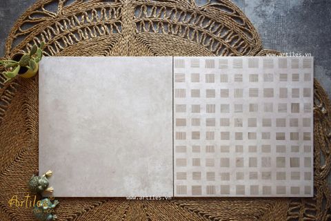  Gạch vân ximang màu kem nâu Art601 