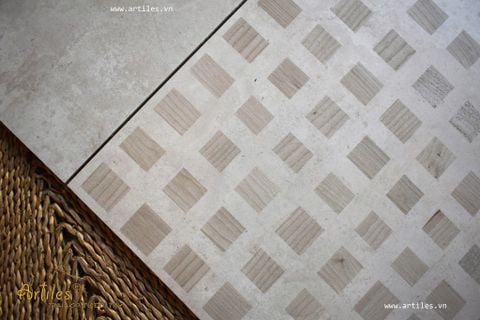  Gạch giả đá màu kem nâu nhạt Art01S 