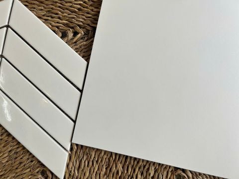  Gạch lát nền Satin Matt (Mờ mịn) trắng trơn ArtH00 